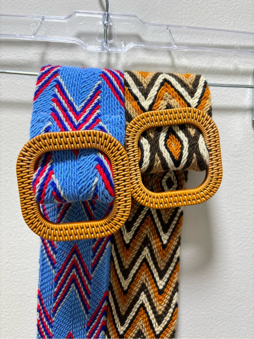 Handwoven Aztec Pattern Waist Belts Blue & Orange Get Both W/ Purchase 35” - Picture 3 of 4